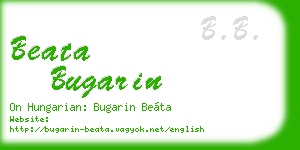 beata bugarin business card