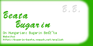 beata bugarin business card